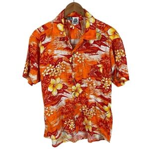 BF545 Men’s Vintage Kensington Tropical Rayon Beach Floral Button Shirt XL